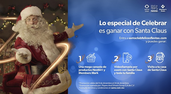 Sam's Club, Member's Mark y Nestlé llevan a Santa a tu casa