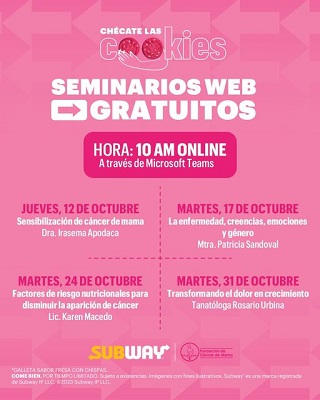 Subway y FUCAM difunden seminarios web gratuitos sobre el cáncer de mama